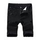 Allthemen Mens Summer Leisure Solid Color Denim Shorts Black/Grey 30