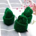 Slowmoose Mini Handmade, Small Knitting Hat For Diy Dolls, Phone Case Decoration, green-10pcs