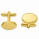 Kelly Waters Gold Plated Solid Polished Engravable (front only) Oval Beaded Cuff Links Measures 11x18mm Wide Jewelry Gifts for Men