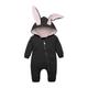 Slowmoose Autumn/winter Clothing- Overall Full Sleeve And Bunny Ear Hooded-baby Rompers Black 9M