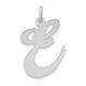 JewelryWeb 14k White Gold Solid Polished Laser cut Large Fancy Script Letter Name Personalized Monogram Initial Charm Pendant Neck