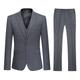 Allthemen Men's One-Button Slim Four Seasons 3-Piece Suit Gray L