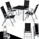 Tectake Garden Table And Chair Set - 4 Chairs 1 Table - Outdoor Table And Chairs Garden Table And Chairs Set - Silver/gray