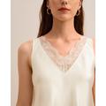 LILYSILK Womens Silk Vest Top White UK Pure Silk Comfortable V Neck Silk Tops 16