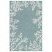 Liora Manne Carmel Coral Border Indoor/Outdoor Rug 23"X7'6" by Brylane Home in Aqua (Size 7'10" RD)