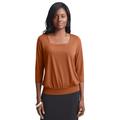 Plus Size Women's Stretch Knit Square Neck Top by The London Collection in Cognac (Size 2X)
