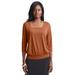 Plus Size Women's ITY Square Neck Top by The London Collection in Cognac (Size 2X)