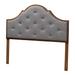 Camila Classic And Traditional Grey Fabric And Walnut Brown Finished Wood King Size Headboard by Baxton Studio in Grey Walnut Brown (Size KING)