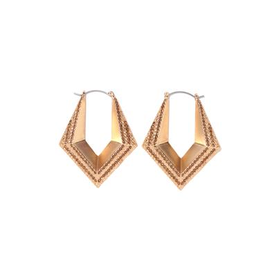 Women's Angular Sparkle Hoop Earring by ELOQUII in Gold (Size NO SIZE)