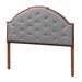 Madeline Classic And Traditional Grey Fabric And Walnut Brown Finished Wood Queen Size Headboard by Baxton Studio in Grey Walnut Brown (Size QUEEN)