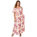 Plus Size Women's Off-The-Shoulder Maxi Dress by Jessica London in Multi Bold Floral (Size 18 W)