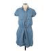 Thread & Supply Casual Dress - Shirtdress: Blue Dresses - Women's Size Large