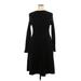 525 America Casual Dress - Sweater Dress: Black Marled Dresses - Women's Size X-Large