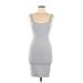 Forever 21 Casual Dress - Bodycon Scoop Neck Sleeveless: Gray Marled Dresses - Women's Size Medium