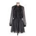 Zara Casual Dress - Mini High Neck Long sleeves: Black Dresses - Women's Size Medium