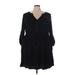 Torrid Casual Dress - Mini V-Neck 3/4 sleeves: Black Print Dresses - Women's Size 4X Plus