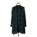 Old Navy Casual Dress - Mini Collared Long sleeves: Green Plaid Dresses - Women's Size 2X-Large Tall