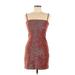 Forever 21 Casual Dress - Mini Square Sleeveless: Burgundy Print Dresses - Women's Size Medium