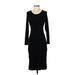 Marine Layer Casual Dress - Midi: Black Solid Dresses - Women's Size Small