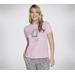 Skechers Women's BOBS #Summerbod Crewneck T-Shirt | Size 3XL | Light Pink/White | Cotton/Polyester