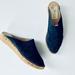 Anthropologie Shoes | Anthropologie Gaimo Navy Blue Suede Leather Espadrille Slip On Mules | Color: Blue | Size: 7.5