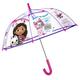 p:os 36906 - Gabbys Dollhouse Regenschirm für Kinder, transparent, windfest, Stockschirm mit manueller Öffnung und stabilem Fiberglasgestell, Durchmesser ca. 84 cm