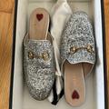 Gucci Shoes | Gucci Princetown Horsebit-Detailed Glitter | Color: Silver | Size: 7