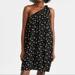 American Eagle Outfitters Dresses | American Eagle Black And Floral Print One Shoulder Summer Sundress Pockets Sz Xs | Color: Black | Size: Xs