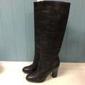 Michael Kors Shoes | Michael Kors Boots Tall 6.5 Leather Brown Knee High Fashion Boots Block Heels | Color: Black | Size: 6.5