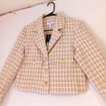 Nine West Jackets & Coats | Blazer Jacket, Size M, Pockets, White And Beige, Checks, New, Nine West. | Color: Cream/White | Size: M