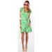 Lilly Pulitzer Dresses | Lilly Pulitzer Adriel Wrap Dress Cap Sleeves Dragonflies Sz S | Color: Green/White | Size: S