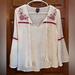 Disney Tops | Disney Pirates Of The Caribbean Pullover Tunic Embroidered Large | Color: Red/White | Size: L
