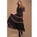 Free People Dresses | Free People Rare Feeling Maxi Dress Floral Printed Ruffle Tiered Xs New | Color: Black | Size: Xs