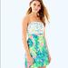 Lilly Pulitzer Dresses | Lilly Pulitzer Brynn Strapless Pink Sunset Green Local Flavor Dress 14 | Color: Green/Pink | Size: 14