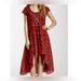 Free People Dresses | Free People Rad For Plaid High Low Dress | Color: Black/Red | Size: L