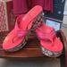 Coach Shoes | Coach Pink & Red Platform Flip-Flops | Color: Pink/Red | Size: 7.5
