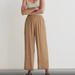 Madewell Pants & Jumpsuits | Madewell Crinkled Crepe Straight Leg Cropped Pants | Color: Tan | Size: L