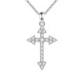 GAVIK 925 Sterling Silver Cross Necklace female Japanese and Korean full diamond pendant neck chain personality net red ins Necklace c