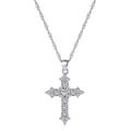 KLYSO Y2k 925 Sterling Silver Cross Pendant Necklace Hip Hop cz gold clasp jewelry cross with chain silver plated necklace for girl