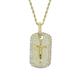 GAVIK 2023 Hip Hop Iced Out Gold Plated Cross Jesus Dog Tag Men Pendant Necklace with Rope Chains Jewelry
