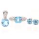 Jollys Jewellers Women's 9Carat White Gold Blue Topaz & Diamond Ring, Earrings & Pendant Set | Luxury Ladies Ring