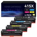 Hanink 415X 415A With Chip High Yield Compatible for HP 415X W2030X Toner Cartridge Multipack Replacement for Color Laserjet Pro MFP M479fdw M454dw M479fnw M479dw M479fdn M454dn Printer Ink (4 Pack)