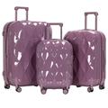 kensie Women's Enchanting 3 Piece Luggage Set, Wistful Mauve, Enchanting 3 Piece Luggage Set