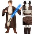 SINSEN Jedi Costume Kids Jedi Tunic Jedi Hooded Robe Outfit with Jedi Belt Jedi Fancy Dress Jedi Costume Outfit Halloween Cosplay Costume