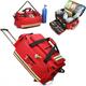 First Aid Kit Bag Large Capacity Medical Trolley Bag with Wheels First Responder Trauma Bag Portable Outdoor Emergency Medical Duffle Bag Empty with Compartments Removable for Oxygen Tank, Bag Only