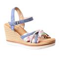 IVACHY Women's Wedge Sandals - Floral Tropical Design, Comfort Cushioned Footbed, Adjustable Ankle Strap - 8cm Wedge - Available in UK SIZE 3 TO 7.5