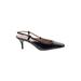 J.Crew Heels: Slingback Kitten Heel Cocktail Party Black Solid Shoes - Women's Size 7 - Pointed Toe