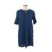 Old Navy Casual Dress - Mini High Neck Short sleeves: Blue Print Dresses - Women's Size Large