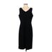 Jones New York Collection Casual Dress - Sheath V-Neck Sleeveless: Black Solid Dresses - Women's Size 12