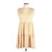 Jessica Simpson Casual Dress - Mini V Neck Sleeveless: Yellow Dresses - Women's Size Large